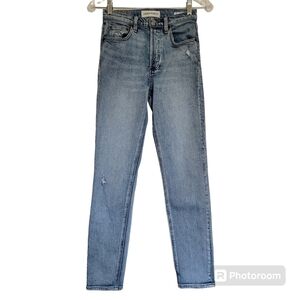 Denim Forum The Yoko High Rise Slim Light Wash Blue Jeans Size 24